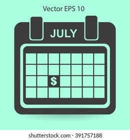 date of receipt of salaries vector illustration