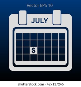date of receipt of salaries vector illustration