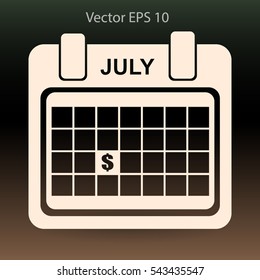 date of receipt of salaries vector illustration