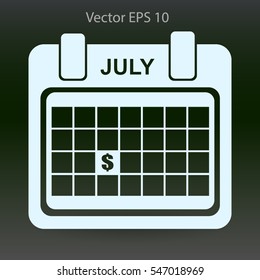 date of receipt of salaries vector illustration