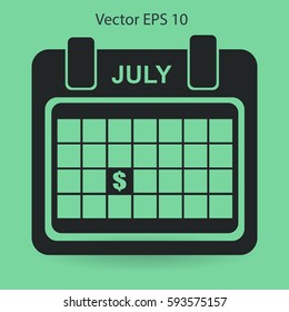 date of receipt of salaries vector illustration