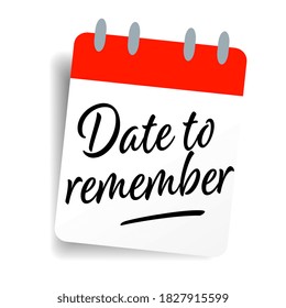 Date to remember on calendar background