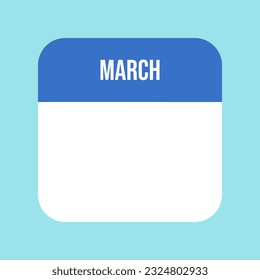 Icono de recordatorio de fecha para el mes de marzo
