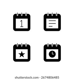 Icono de fecha programada de evento y fecha límite establecido para la aplicación móvil