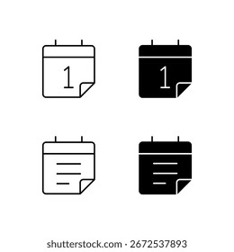 Date and Schedule Icon Collection in Line and Solid Style