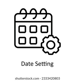 Date Setting Vector  outline Icon Design illustration. Cyber security  Symbol on White background EPS 10 File