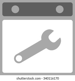 Date Settings vector icon. Style is bicolor flat symbol, dark gray and white colors, rounded angles, silver background.