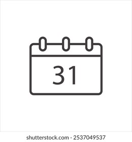 Date stroke icon in black