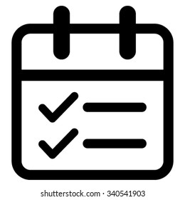 Date Tasks vector icon. Style is flat symbol, black color, rounded angles, white background.