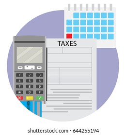 Date of taxation icon app. Tax accounting icon, vector finance inheritance tax illustration