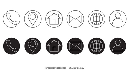 Fecha, hora, conjunto de iconos de Locación de Dirección. Vector plano. Aislado en el fondo