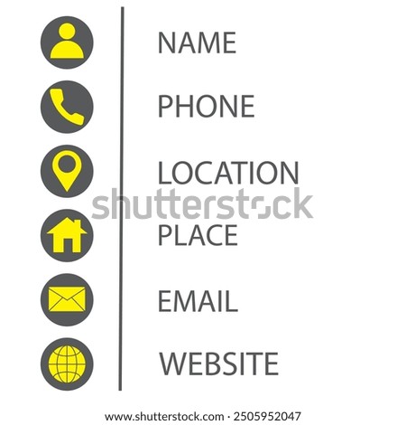 Date, Time, Address Location Icon Set. Flat Vector. Isolated on Background