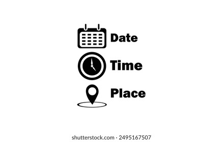 Date time and adress icon vector illustration for use.