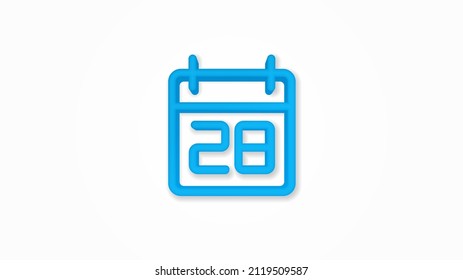 date and time, calendar realistic icon. 3d vector illustration. Isolated line color pictogram. Transparent shadows