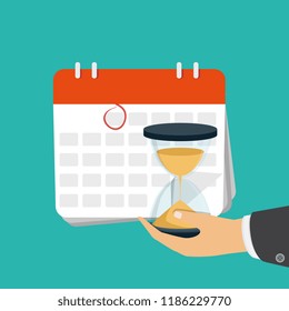 Date and time icon. Alarm and calendar. Vector
