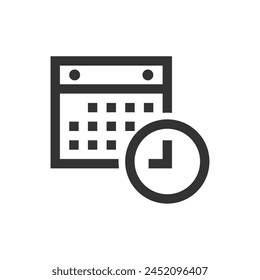 Date and time icon isolated on white background.