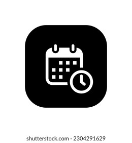 Date time icon vector isolated on square background
