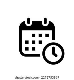 Date time icon vector in trendy style. Calendar and clock concept