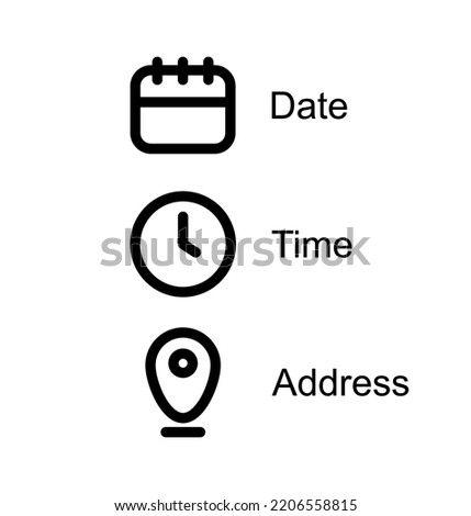 Date and time location icon in flat style. Event message vector illustration on isolated background. Information sign business concept.