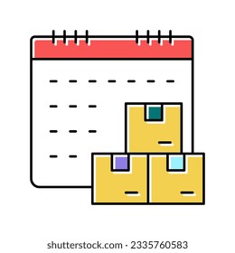 vector de icono de color de suministro de fecha y hora. signo de suministro de fecha y hora. ilustración de símbolo aislado