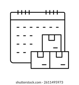 date and time supply line icon vector. date and time supply sign. isolated contour symbol black illustration