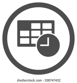 Date And Time vector icon. Style is flat rounded symbol, gray color, rounded angles, white background.