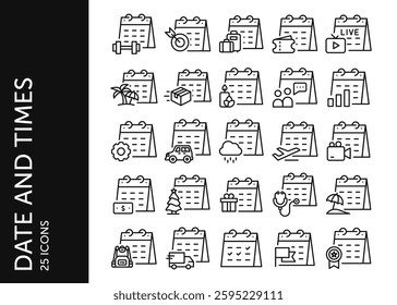 Date and Times icon pack. Set icon design