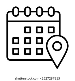 Date Tracker icon line vector illustration