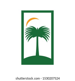 date tree fruit palm. vector logo design template.