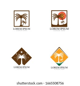 Date tree icon vector illustration logo template