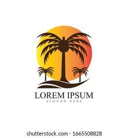 Date tree icon vector illustration logo template