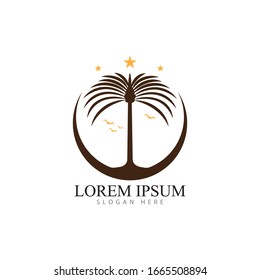 Date tree icon vector illustration logo template