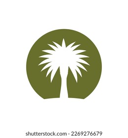 Date tree palm logo vector illustration flat design