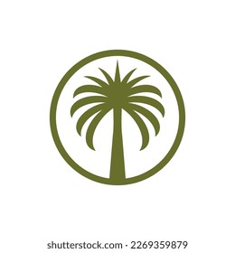 Date tree palm logo vector illustration flat design