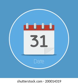 Date : Vector calendar icon flat design