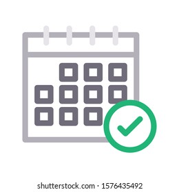 date vector color line  icon 