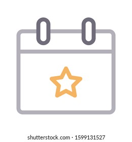 date vector color line icon 