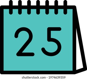 date vector color line icon