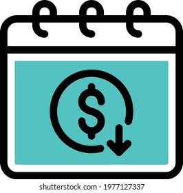 date vector colour line  icon