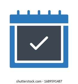 date vector glyph color icon 
