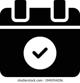 date vector glyph flat icon