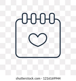 Date vector outline icon isolated on transparent background, high quality linear Date transparency concept can be used web and mobile