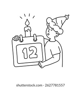 Ilustrações do outline do vetor de data. Arquivo EPS 10