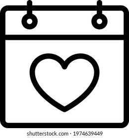 date vector thin line icon