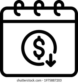 date vector thin line  icon