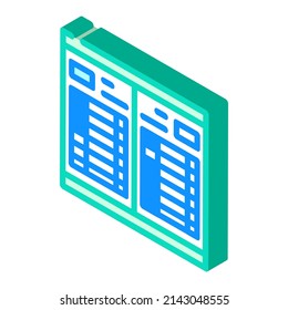 datebook with calendar isometric icon vector. datebook with calendar sign. isolated symbol illustration