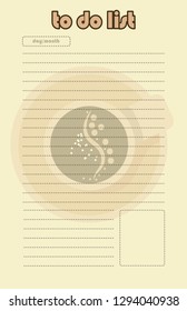 Dated Page design for notepad to do list light beige background with coffee cup blank for planner sketch pad sheet