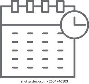Dateline meeting icon with black outline style. device, measure, glass, old, creative, internet, online. Vector Illustration