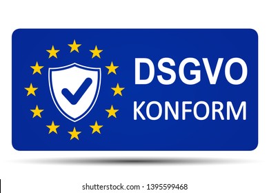 Datenschutz Grundverordnung (DSGVO) konform – stock vector