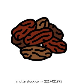 dates dried fruit color icon vector. dates dried fruit sign. isolated symbol illustration